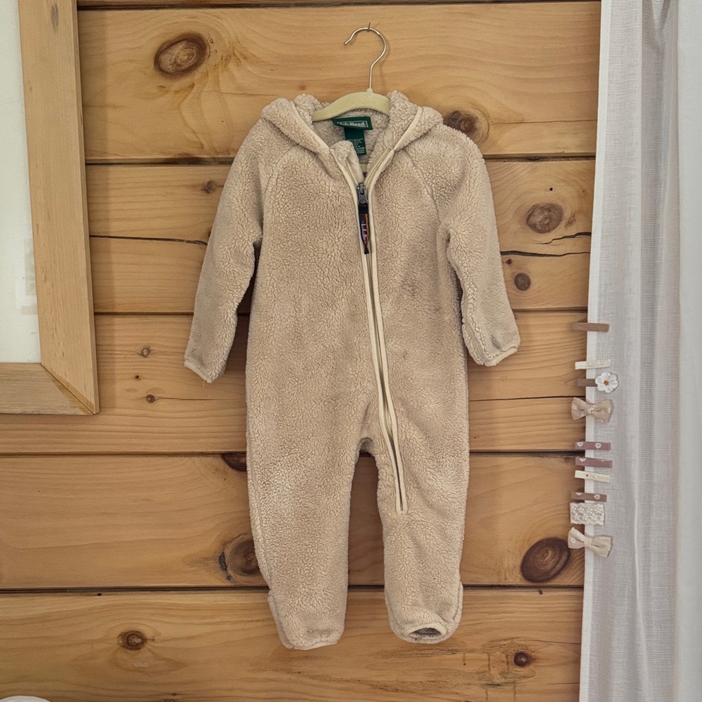 L.L. Bean Cream Kids One Piece Footie